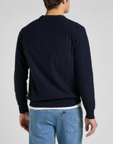 LEE RAGLAN CREW KNIT MĘSKI SWETER KLASYCZNY LOGO NAVY L83PKH35 112145612